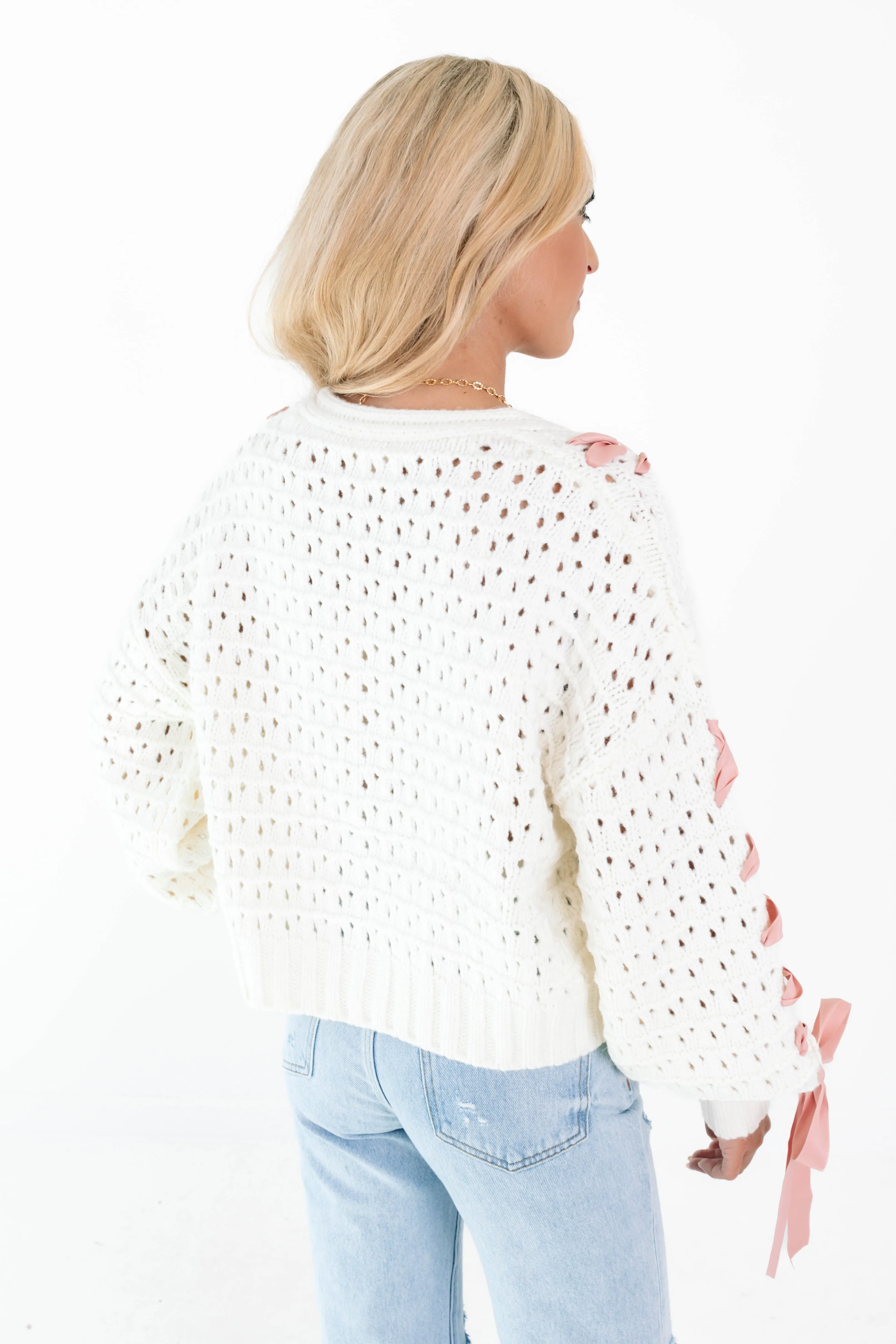 Bow Bliss Cardigan - Off White