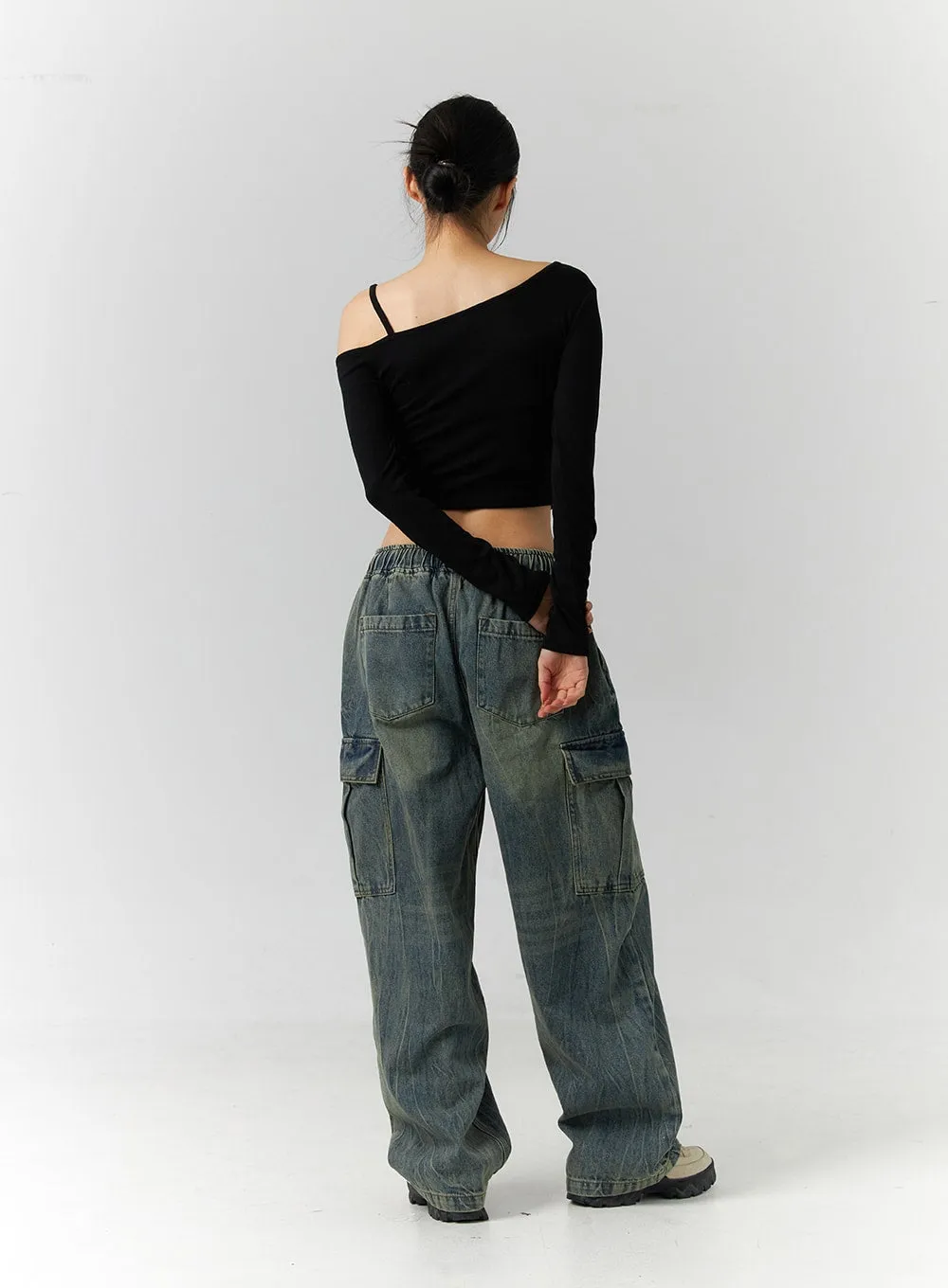 Cargo Wide Leg Jeans ID306