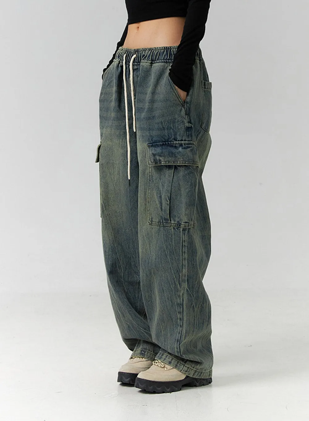 Cargo Wide Leg Jeans ID306