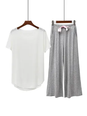 Comfortable Short Sleeve T-Shirt&Pants Pajama Set