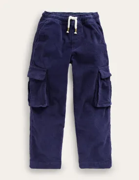 Cord Cargo Trousers-French Navy