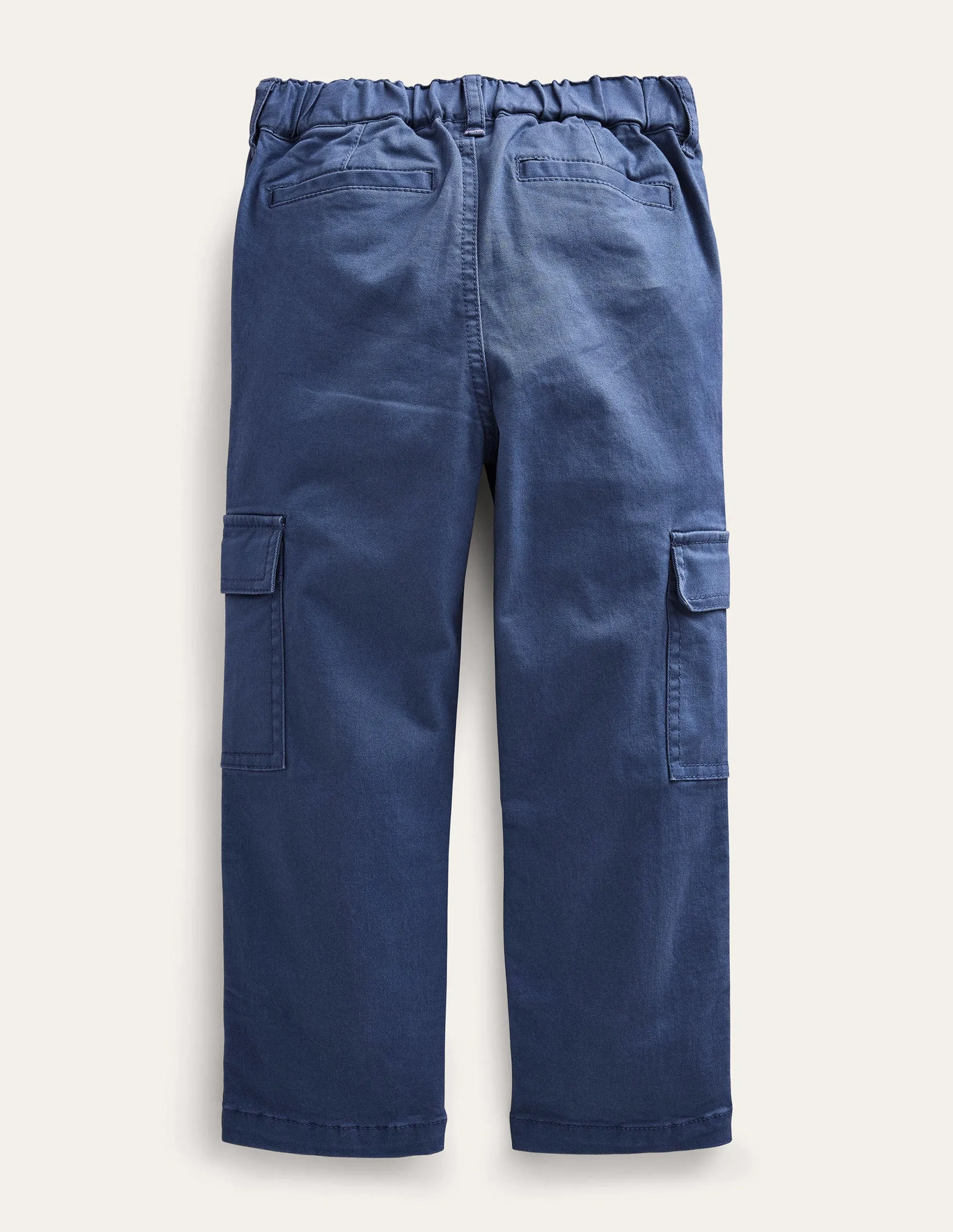 Cropped Cargo Trousers-Robot Blue