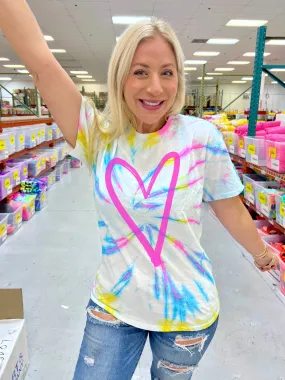 Heart Sugar Swirl Tie-Dye Tee