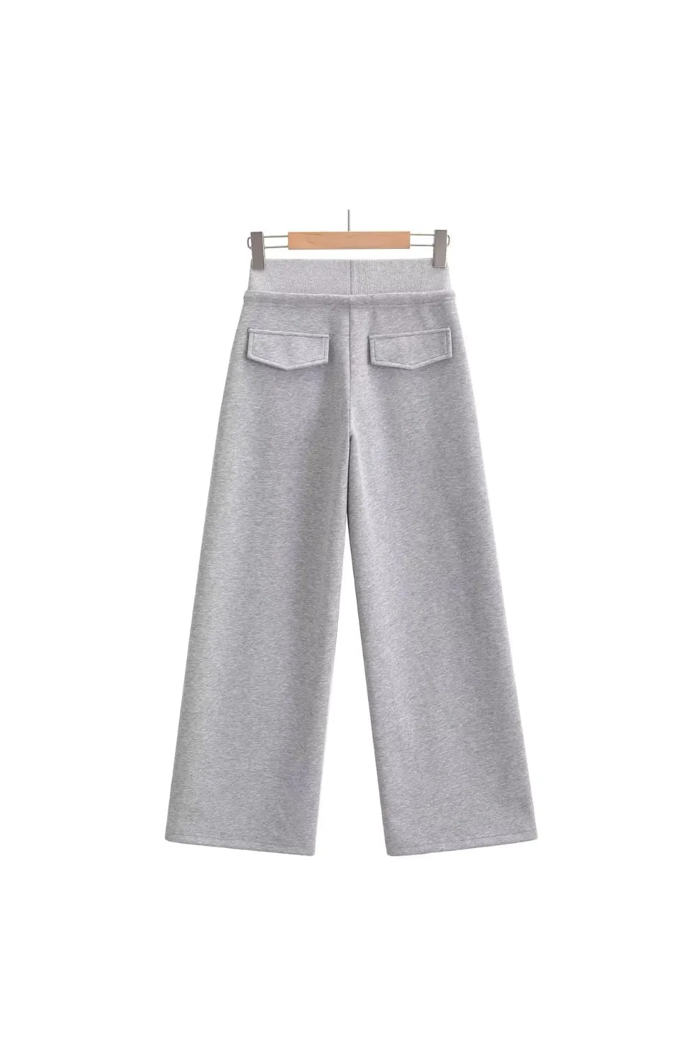 'Joanne' Stylish Ribbed Waist Straight-Leg Pants