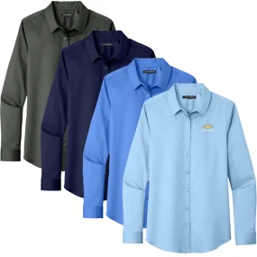 Ladies Chevy Bowtie Superpro React Long Sleeve Work Shirt Polo