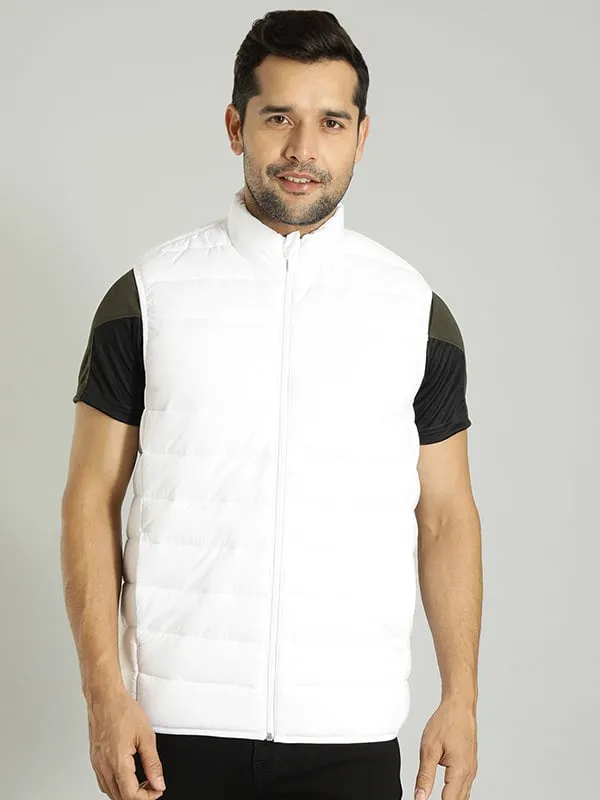 Men Solid Sleeveless Gilet Jacket