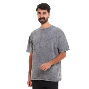 Oversized T-shirt Grey Acid Washed