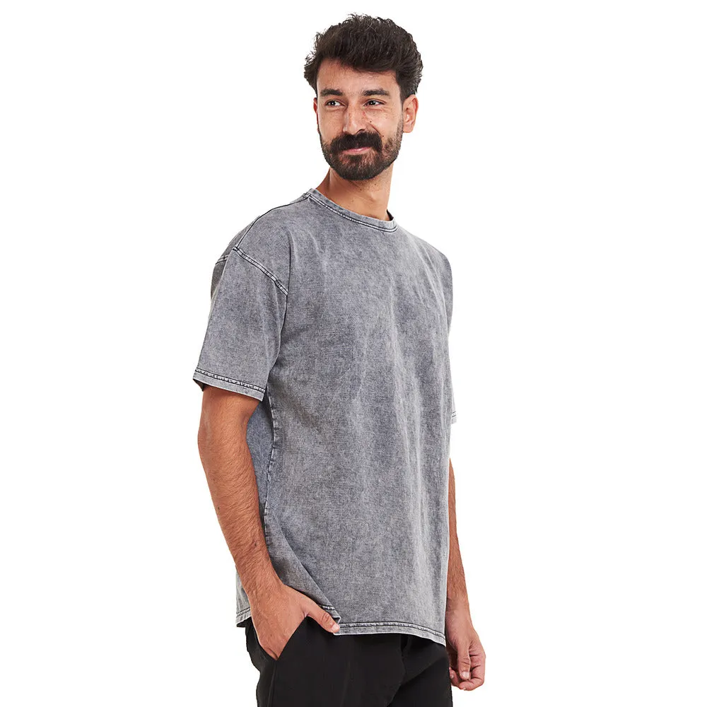 Oversized T-shirt Grey Acid Washed