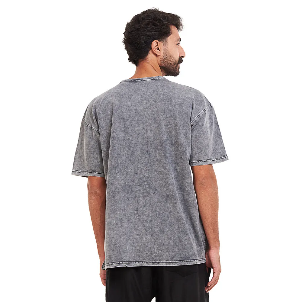 Oversized T-shirt Grey Acid Washed