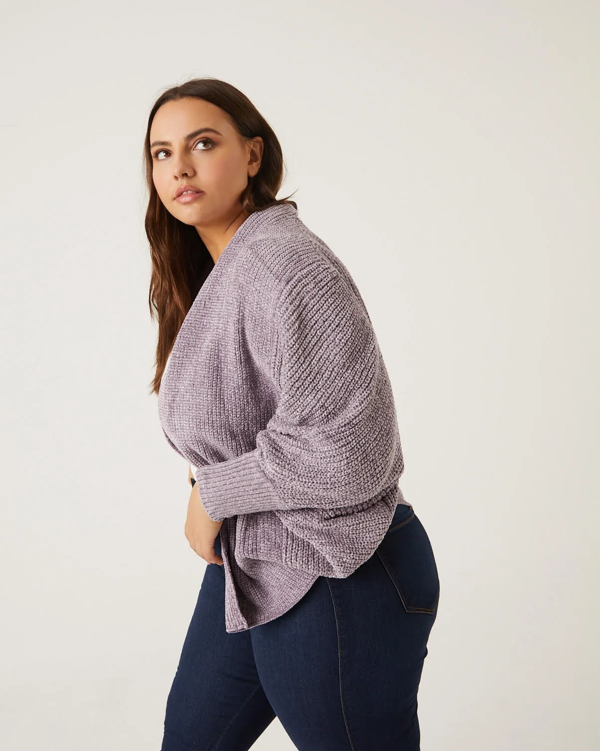 Plus Size Chenille Shrug Cardigan