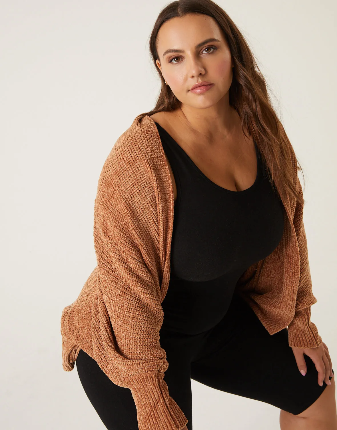 Plus Size Chenille Shrug Cardigan