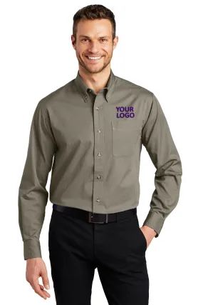 Port Authority Long Sleeve Custom Twill Shirts, Khaki