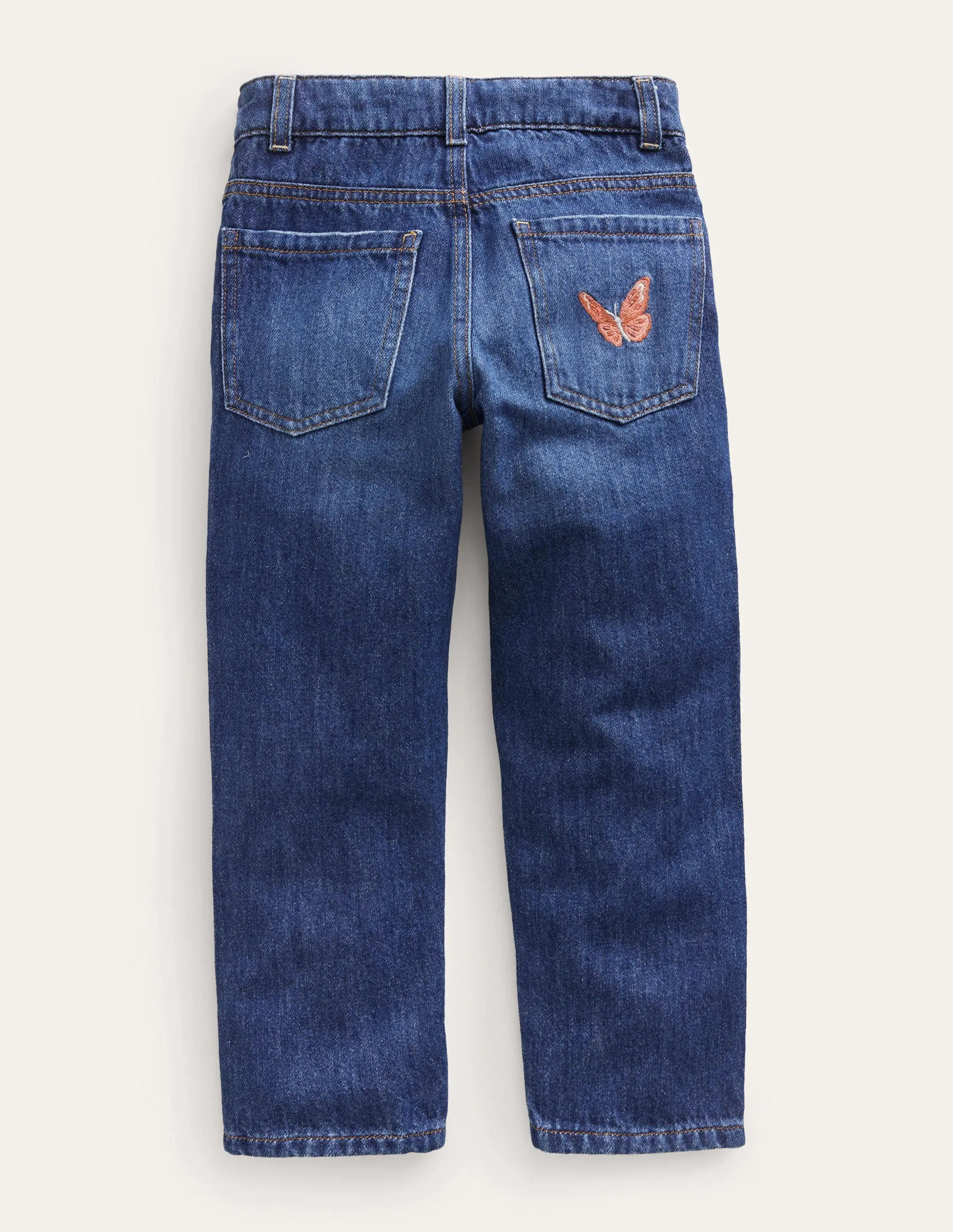 Relaxed Straight-Leg Jeans-Mid Vintage Butterfly