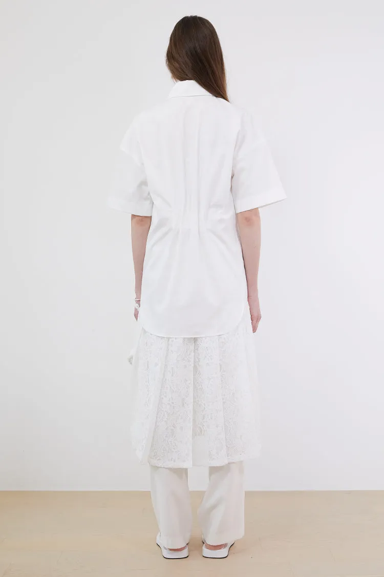 Short sleeve shirts with a pleated corded lace dress