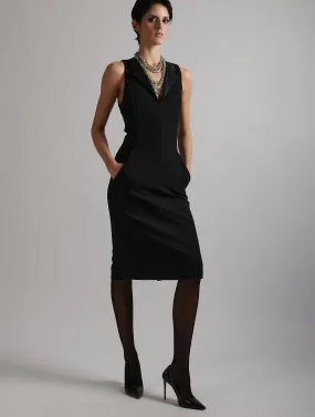 Sleeveless Smoking Dress Black