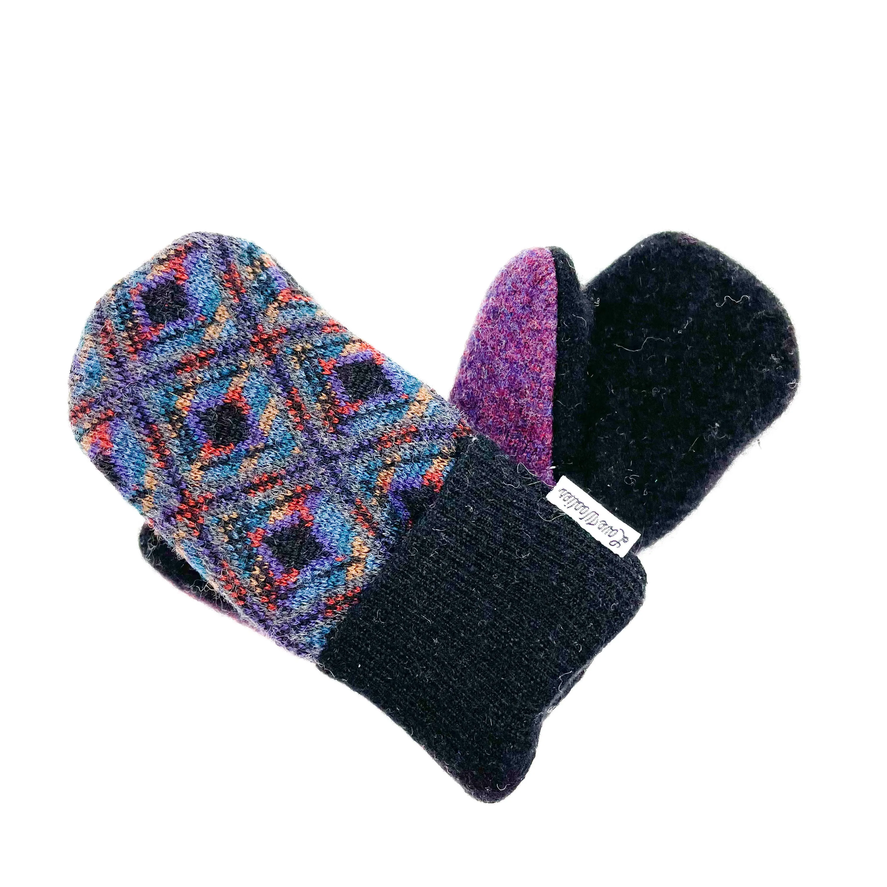 Small Kid's Wool Sweater Mittens | Cozy Stripes