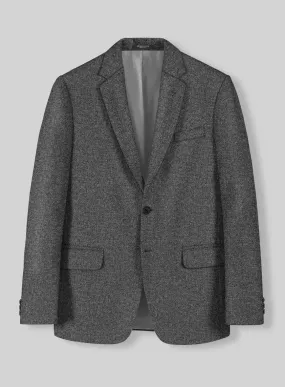 Vintage Plain Dark Gray Tweed Jacket