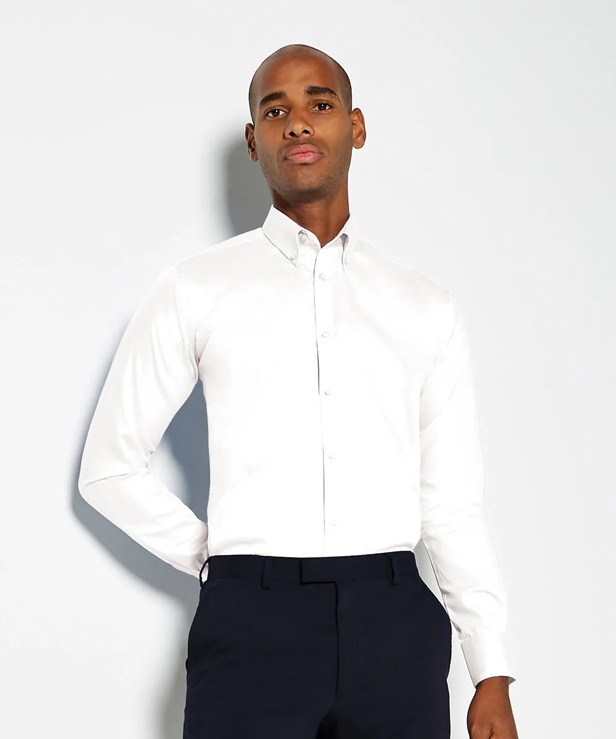 White - Slim fit non-iron Oxford twill shirt long-sleeved (slim fit)